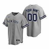New York Yankees Customized Nike Gray Stitched MLB Cool Base Road Jersey,baseball caps,new era cap wholesale,wholesale hats
